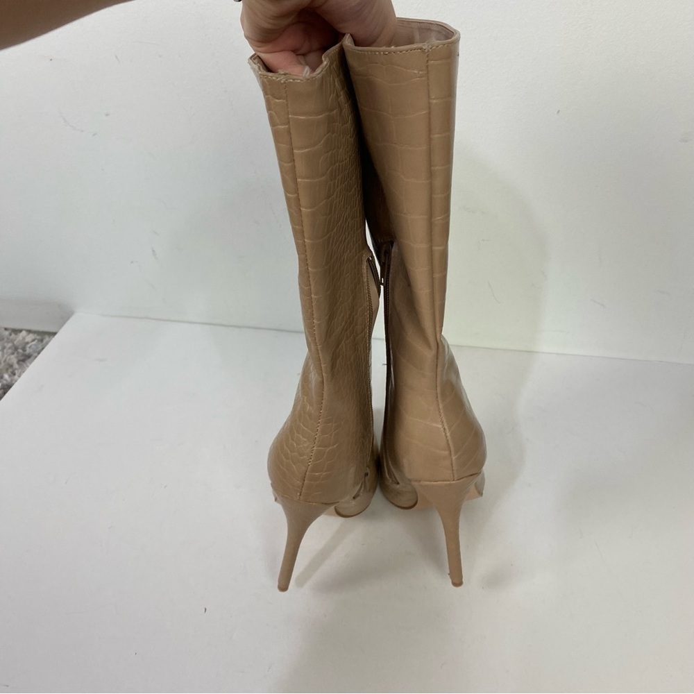 Public Desire Tan Croc Alligator Pointed Toe Tall… - image 3